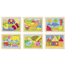 Puzzle -Case din lemn 24 piese GOKI