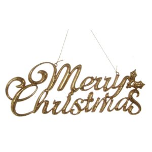 Ornament auriu Merry Christmas 20cm SHISHI