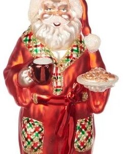 Jucarie brad Candy Santa cu farfurie macaron 10,5cm GOODWILL