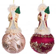 Jucarie brad Majestic bol ornament cu Santa 18cm in assort. GOODWILL
