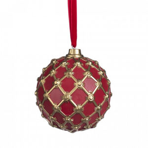 Glob rosu cu grid aur 9,5cm GOODWILL