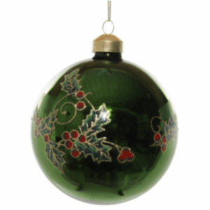 Glob stralucitor verde holly deco 10cm SHISHI