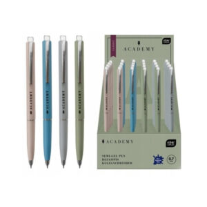 Pix cu buton semi-gel 0,7mm Classic Academy, albastru, ass. INTERDRUK