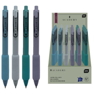 Pix cu buton semi-gel 0,7mm Soft Academy, cu grip, albastru, ass. INTERDRUK