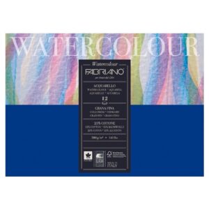 Bloc acuarela A3 Watrecolour 300 gr/m2, 12 foi, textura fina, Fabriano, Fedrigoni
