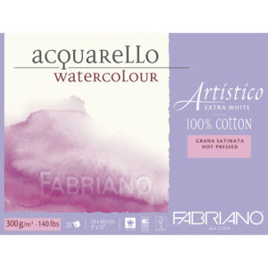 Bloc acuarela A4 Artistico Extra 300 gr/m, 20 foi textura satinata , Fabriano, Fedrigoni