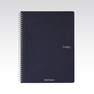 Carnet A4 Ecoqua 90 gr/m2, 70 foi Dark Blue, matem. cu spira Fabriano, Fedrigoni