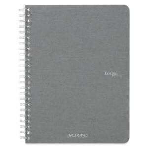 Carnet notite A5 Ecoqua 90 gr/m2, 70 foi Antracite, matem. cu spira Fabriano, Fedrigoni