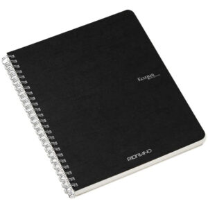 Carnet notite A5 Ecoqua 90 gr/m2, 70 foi Nero, linie, cu spira Fabriano, Fedrigoni