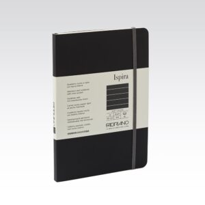 Carnet notite A5 Ispira 85 gr/m2, 96 foi, Black, linie Fabriano, Fedrigoni