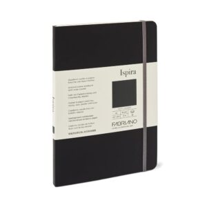 Carnet notite A5 Ispira 85 gr/m2, 96 foi, Black Fabriano, Fedrigoni