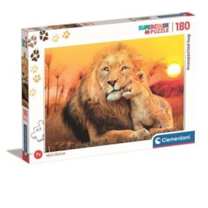 Puzzle Un leu si puii sai 180 buc 7+ CLEMENTONI