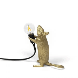 Lampa masa Soarece in picioare aur SELETTI