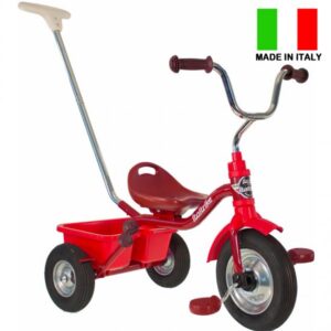 Bicicleta 3 roti cu maner detasabil + cos spate rosu/viseniu Italtrike