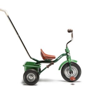 Bicicleta 3 roti cu maner detasabil + cos spate verde/viseniu Italtrike