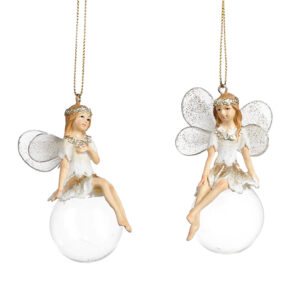 Jucarie brad zana pe glob din sticla in ass/2 8,5 cm GOODWILL