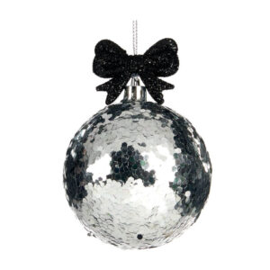 Glob cu papion argint/negru 10cm GOODWILL