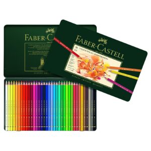 Set creioane colorate Polycromos 36 cul. cutie metalica Faber Castell