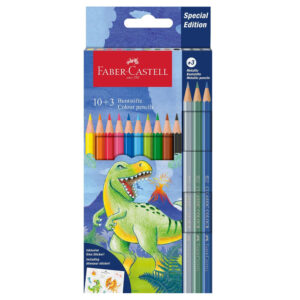 Set creioane colorate Dino 10+3 mettalic Faber Castell