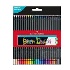 Set creioane colorate 24 culori Black Edition Faber Castell