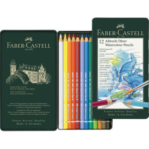 Set creioane colorate acuarela A. Durer 12 cul. cutie metalica Faber Castell