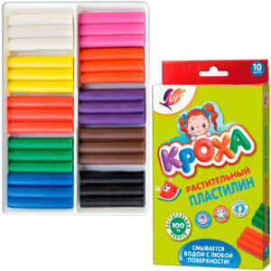 Plastilina vegetala Kroha 10 culori. 160gr Luci