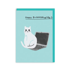 Felicitare - Happy Laptop Cat Birthday Card OHH DEER