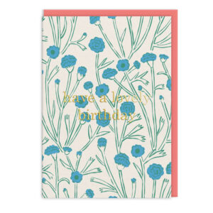 Felicitare - Blue Floral Have A Lovely Birthday Card OHH DEER