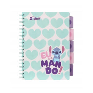 Carnet B5 spiral cu separatoare 100 foi patratele pastel Stitch Disney Fashion COOLPACK