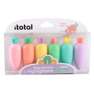 Set markere forma morcov 6 buc Macaron iTotal