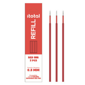 Rezerva pentru pix 4 in 1 care se sterge cu radiera rosu 3 buc iTotal
