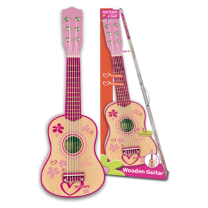 Chitara lemn 55cm p/u fete 5+ cu stickere BONTEMPI