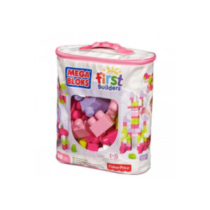 Designer de constructii roz Mega Bloks Great Building serie Primii constructori , 80 de piese MATTEL