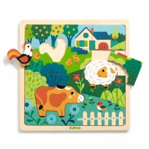 Puzzle lemn Animale de la ferma Djeco
