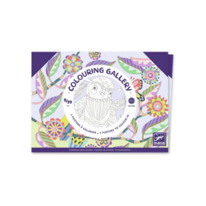 Mapa cu 3 postere de colorat Pasari Djeco