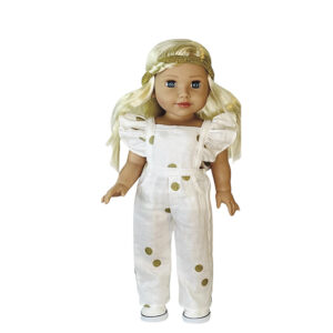 Papusa Enid in salopeta alba 47cm Urbidolls