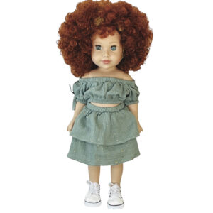 Papusa Lorie in costum azuriu 47cm Urbidolls