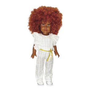 Papusa Imany roscata in solopeta alba 47cm Urbidolls