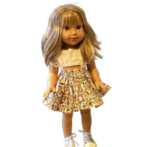 Papusa Sasha in rochie alb/bej 47cm Urbidolls