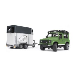 Land Rover Defender cu remorca de cai - Bruder