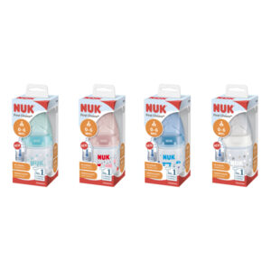 Sticluta NUK First Choice Temp (plastic) 150ml+tetina silicon (0-6luni) (743875