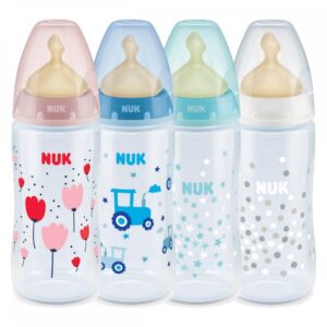 Sticluta NUK First Choice Temp (plastic) 300ml+tetina latex (0-6luni) (741927)