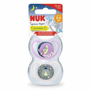 NUK Suzeta silicon de noapte SPACE 0-6 luni in cutie N2