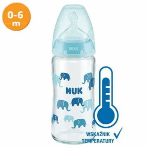 Sticluta NUK First Choice Temp (sticla) 240ml+ tetina silicon (0-6 luni)(M) (745121)