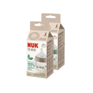 NUK Sticluta Nature plastic 150 ml+tetina silicon 0-6 luni (S)