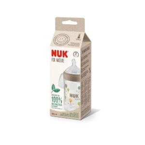 NUK Sticluta Nature plastic 260 ml+tetina silicon 0-6 luni (M)