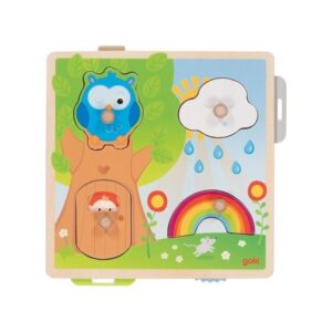 Puzzle din lemn cu sunete - Vremea GOKI