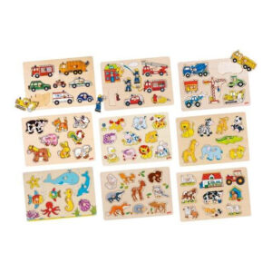 Puzzle din lemn in asort 30x21x2.4cm GOKI