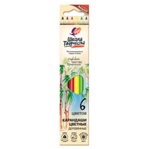 Creioane color Scoala Creatie din lemn triunghiular 6 cul 30C 1805-08 Луч