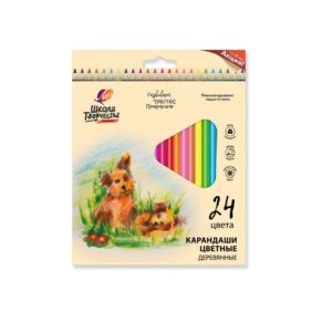 Creioane color Scoala Creatie din lemn triunghiular 24 cul 30C 1808-08 Луч